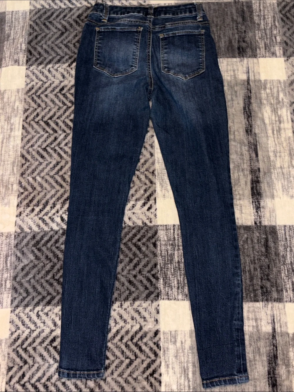 NOBO Dark Blue Distressed Skinny Jeans